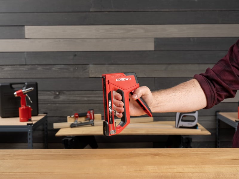 Arrow Fastener Arrow T501 5-in-1 Manual Staple and Nail Gun, Wire Stapler, and Brad Nailer for Wood, Upholstery, Construction, Insulation, Crafts, Fencing, and Cable, Black/Red - Image 4
